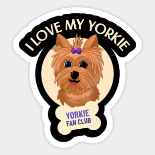 Cute Dog - I Love My Yorkie Sticker